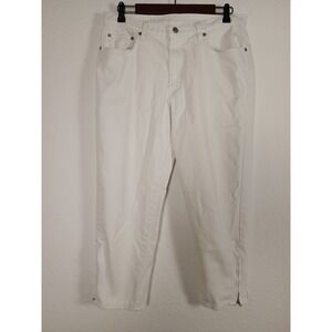 Lauren Ralph Lauren Jeans Co. Women's Size 10 White Denim Capri Ankle Zip Vtg
